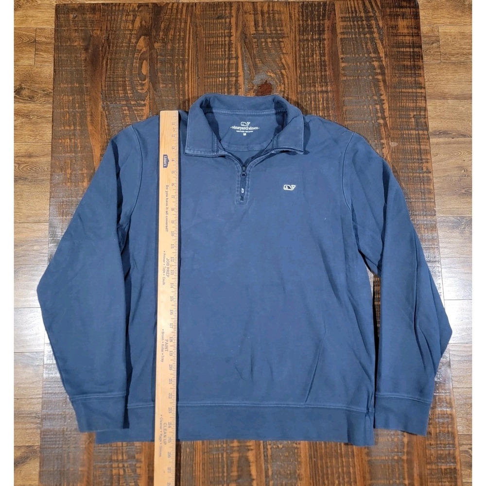 Vineyard‎ Vines Cotton 1/4 Zip Jersey Pullover High Neck Navy Blue Size Medium